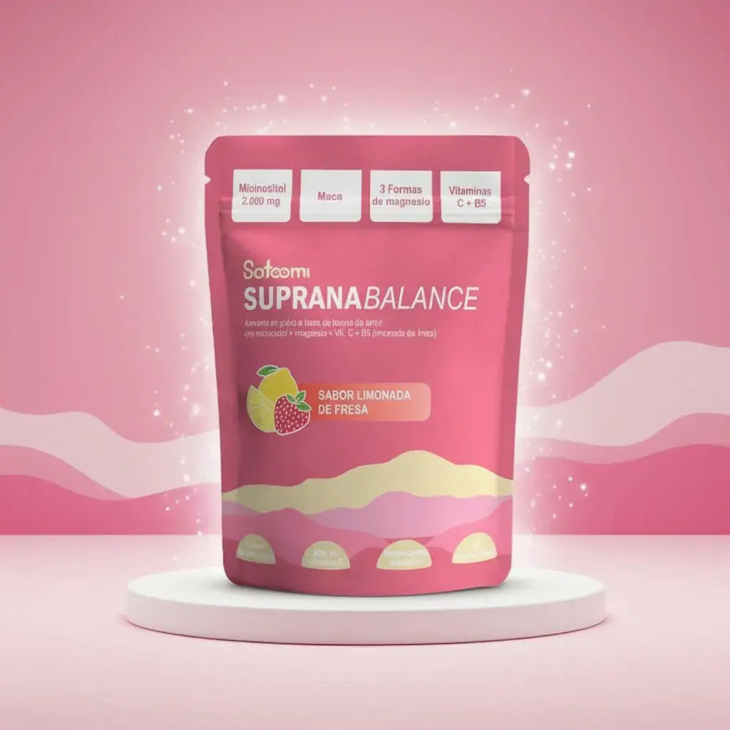 Suprana Balance de Vital World es una bebida en polvo sabor limonada de fresa con 2.000 mg de mioinositol, maca, 3 formas de magnesio y vitaminas C y B5. El magnesio y la B5 contribuyen a disminuir el cansancio. Sin azúcar. Rinde 30 porciones.