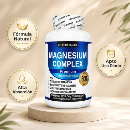 COMPLEX MAGNESIUM — El Magnesio Multi-Tipo para Dormir Profundo, Reducir el Estrés y Relajar tus Músculos