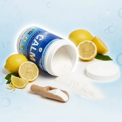 CALM by Vital World, magnesio bisglicinato en polvo con 8 vitaminas (C, E, D3 y complejo B). Bebida sabor limón para tu rutina de relajación y la función muscular. Sin azúcares añadidos. 58 porciones. Con INVIMA.