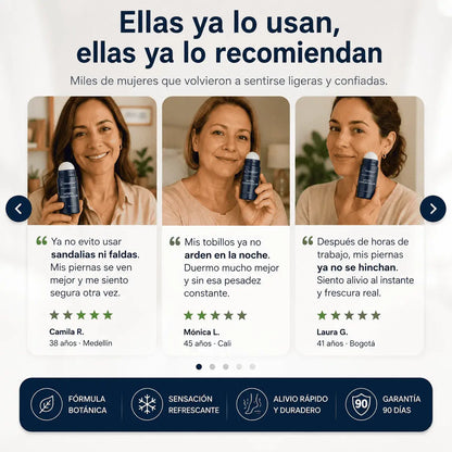 COOL RELIEF ROLL-ON — El Roll-On que Calma tus Tobillos Hinchados y le Devuelve la Ligereza a tus Piernas al Final del Día